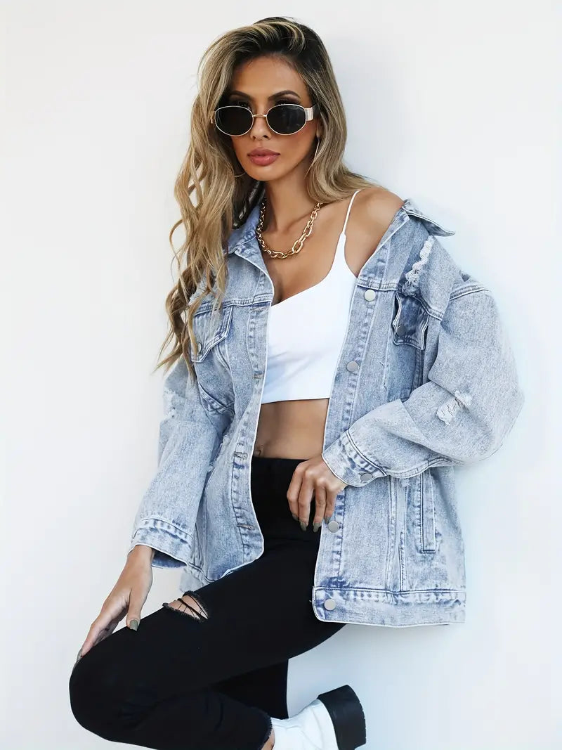 Oversized Denim Jacket for Women