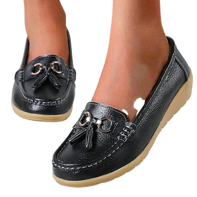 Women’s Classic Loafers – Soft Sole Design with Decorative Tassel Detail