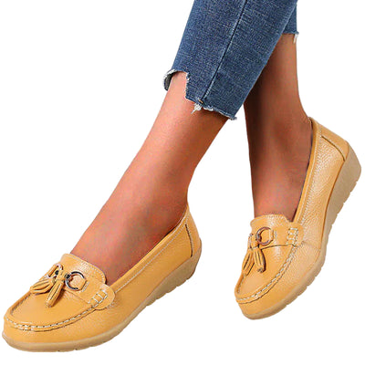 Women’s Classic Loafers – Soft Sole Design with Decorative Tassel Detail