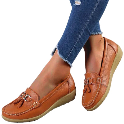 Women’s Classic Loafers – Soft Sole Design with Decorative Tassel Detail