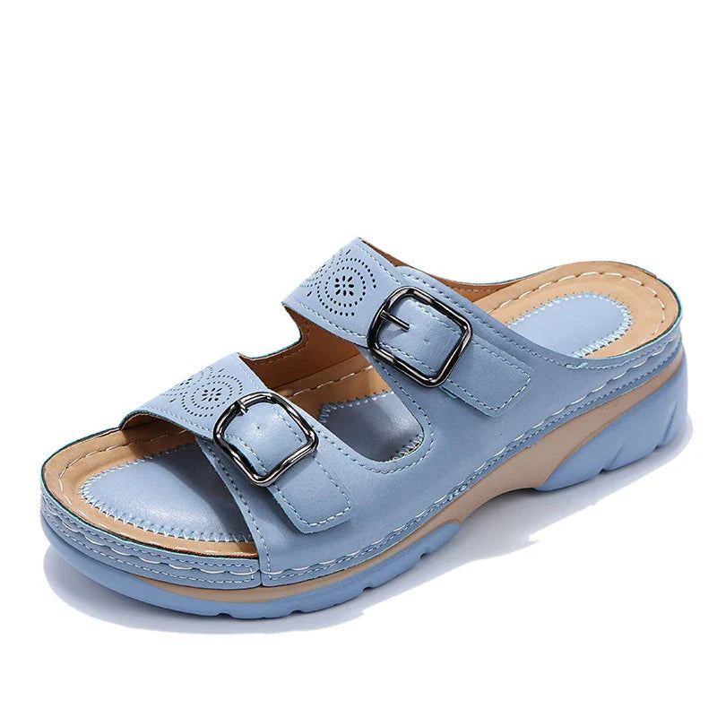 Women’s Open-Toe Sandals – Dual Buckle Design for a Relaxed Everyday Look
