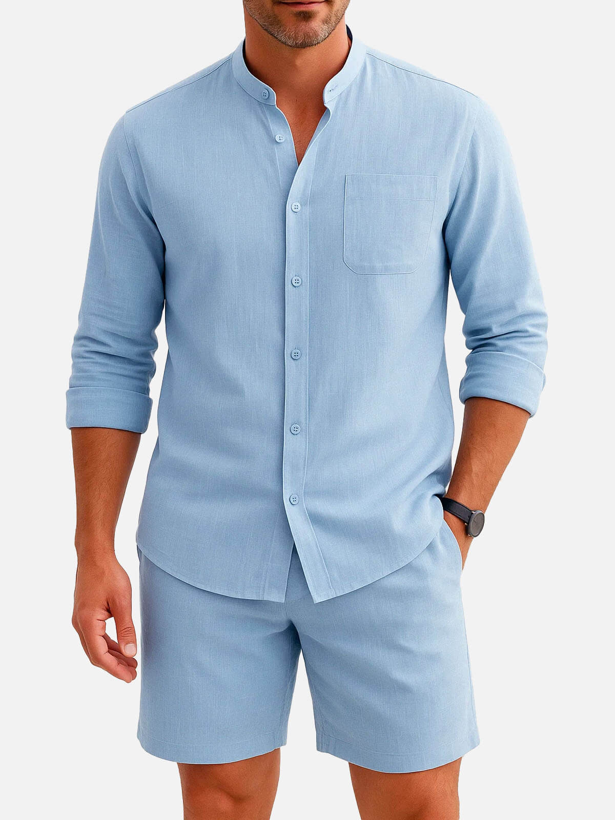 Men's Minimalist Long Sleeve Button Down Set