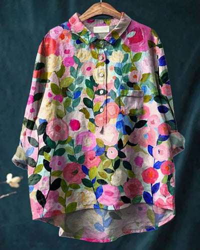 Women’s Casual Floral Print Blouse – Vibrant Everyday Style & Airy Relaxed Fit