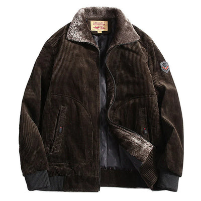 Men's Vintage Style Oversized Corduroy Winter Jacket