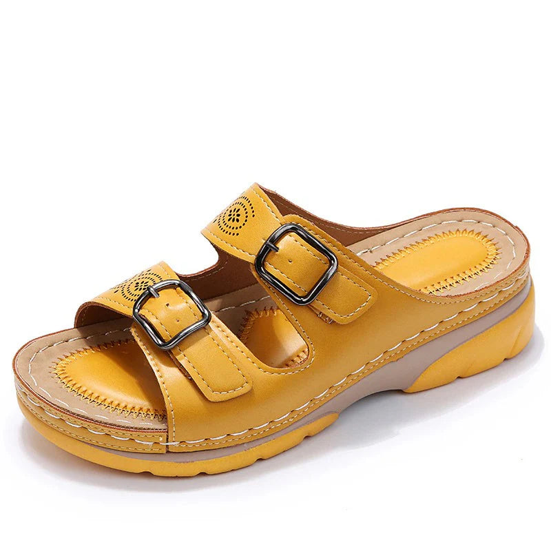 Women’s Open-Toe Sandals – Dual Buckle Design for a Relaxed Everyday Look