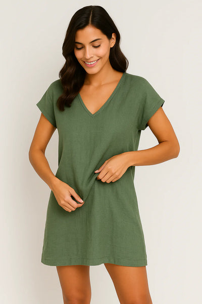 Women’s V-Neck Dress – Effortless Everyday Style with a Relaxed Silhouette