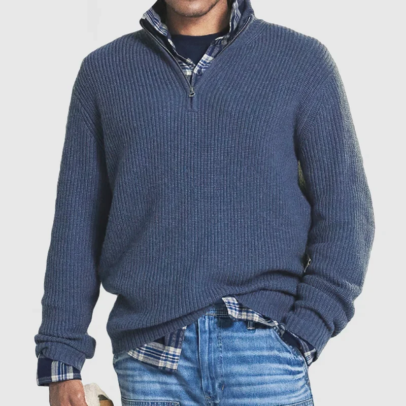 Business Casual Men's Zip Sweater