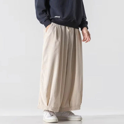 Casual Modern Style Corduroy Baggy Pants for Men