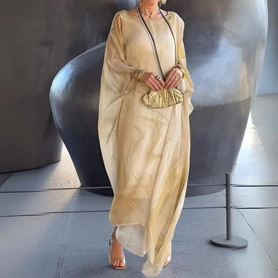 Women’s Elegant Silk Chiffon Dress – Flowing Loose-Fit Design with Luxurious Sheer Finish