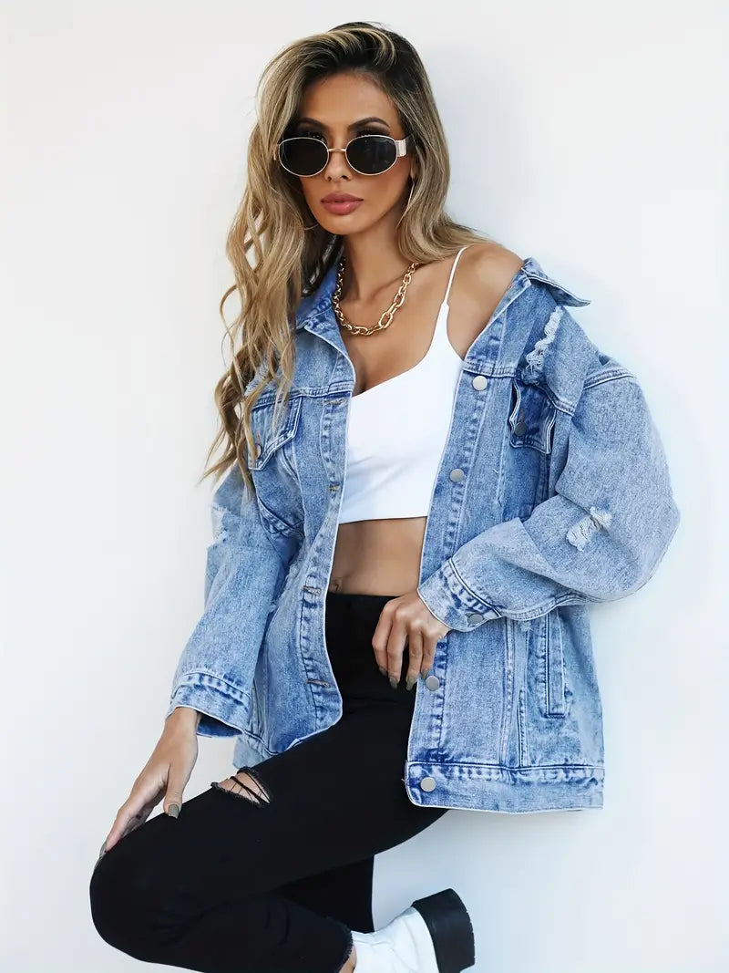 Oversized Denim Jacket for Women