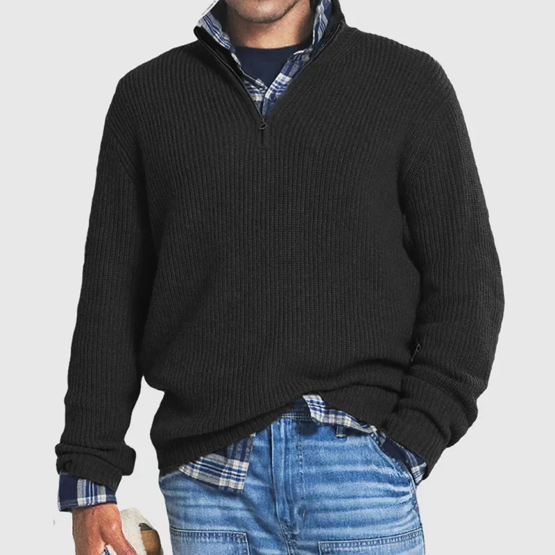 Business Casual Men's Zip Sweater