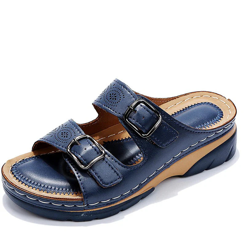 Women’s Open-Toe Sandals – Dual Buckle Design for a Relaxed Everyday Look
