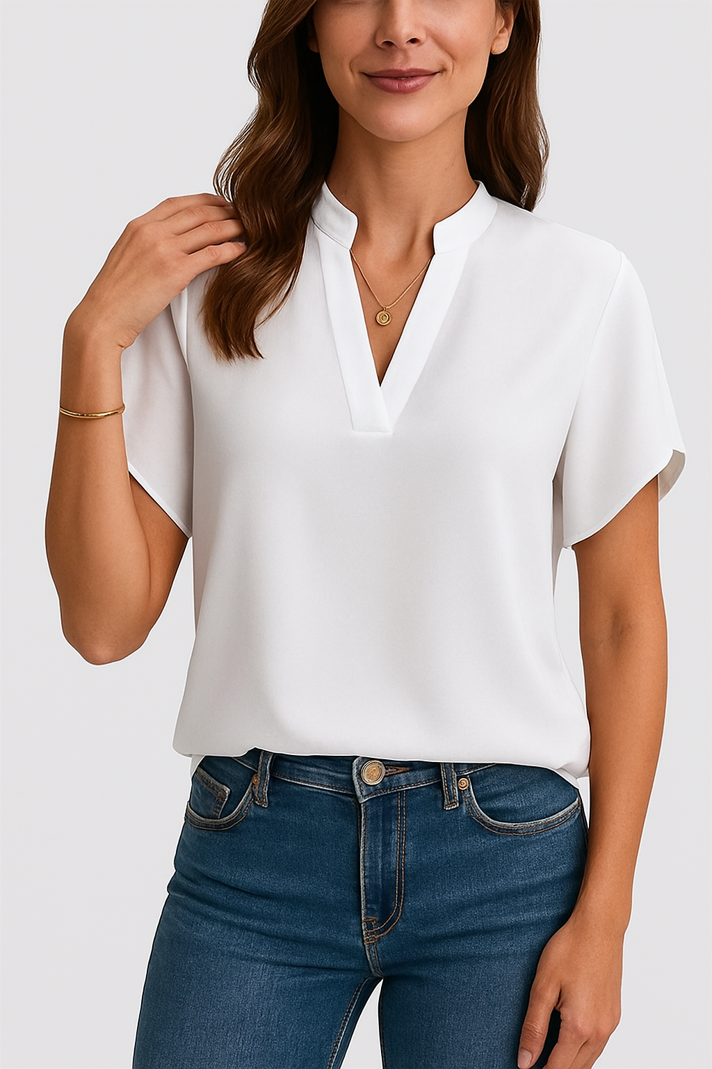 Women's Trendy V-Neck Split Sleeve Blouse