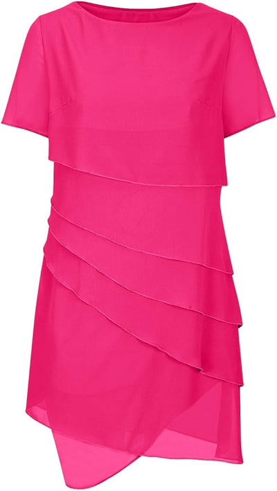 Women’s Casual Round Neck Layered Dress