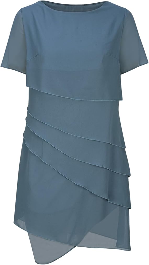 Women’s Casual Round Neck Layered Dress