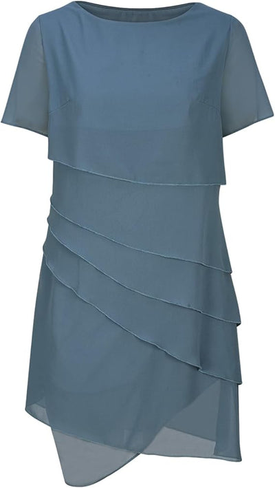 Women’s Casual Round Neck Layered Dress