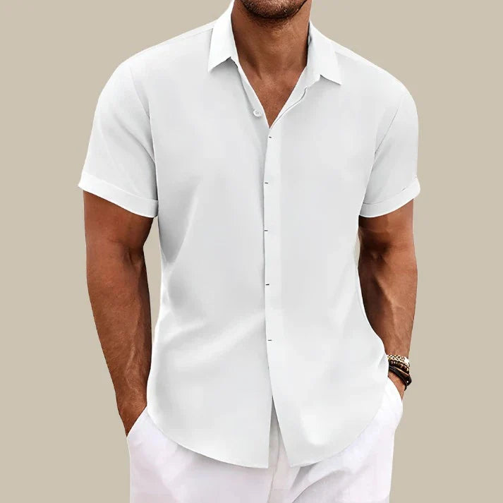 Van Hallen Shirt | Linen Men's short-sleeved casual blouse