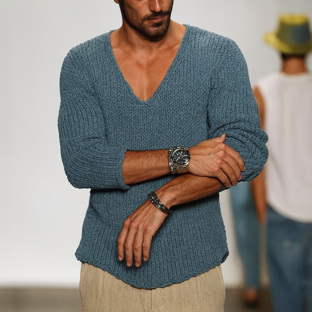 Men's Trendy V-Neck Knitted Sweater