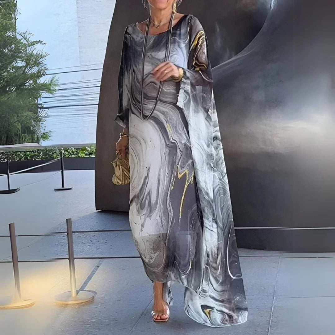 Women’s Elegant Silk Chiffon Dress – Flowing Loose-Fit Design with Luxurious Sheer Finish