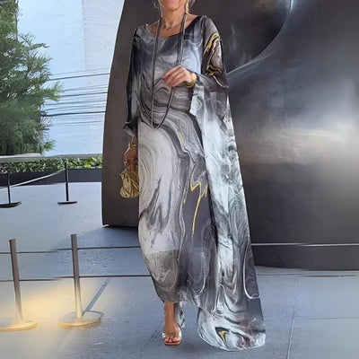 Women’s Elegant Silk Chiffon Dress – Flowing Loose-Fit Design with Luxurious Sheer Finish