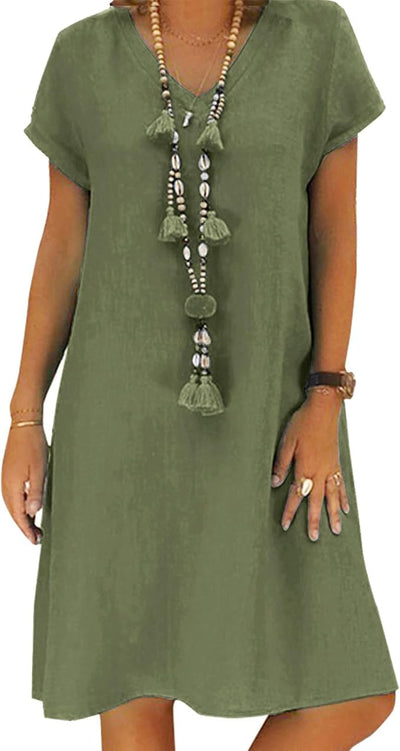 Women's Retro-style V-neck Dress