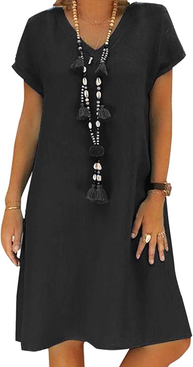 Women's Retro-style V-neck Dress