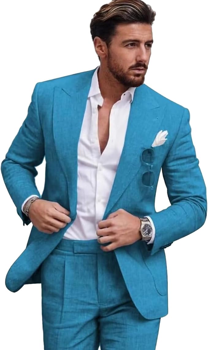 Men's Casual Slim Fit Linen Blazer