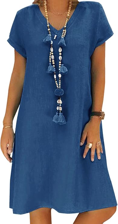 Women's Retro-style V-neck Dress