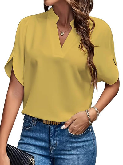 Women's Trendy V-Neck Split Sleeve Blouse