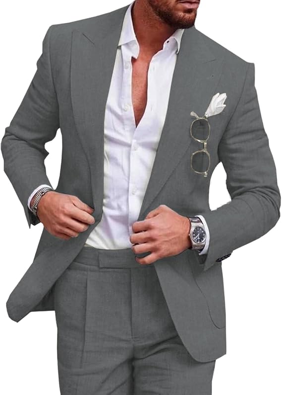 Men's Casual Slim Fit Linen Blazer