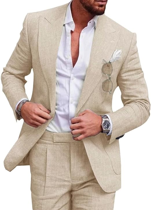 Men's Casual Slim Fit Linen Blazer