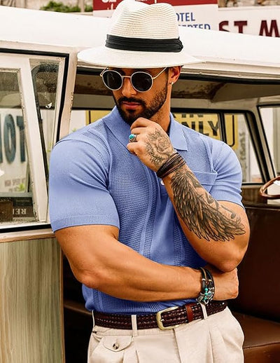 Men’s Classic Button-Up Knit Polo