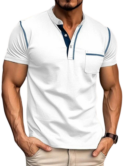 Men's Polo with Henley Collar