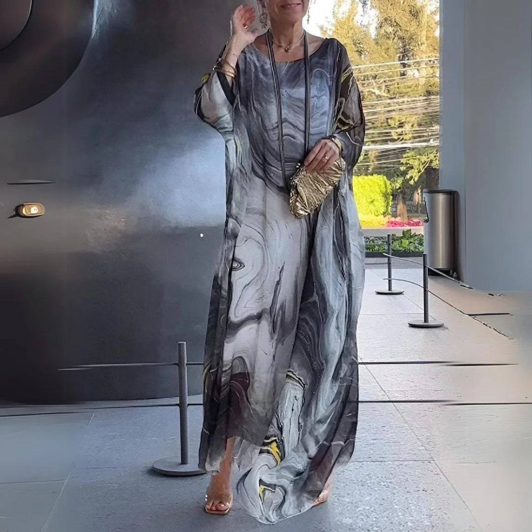 Women’s Elegant Silk Chiffon Dress – Flowing Loose-Fit Design with Luxurious Sheer Finish