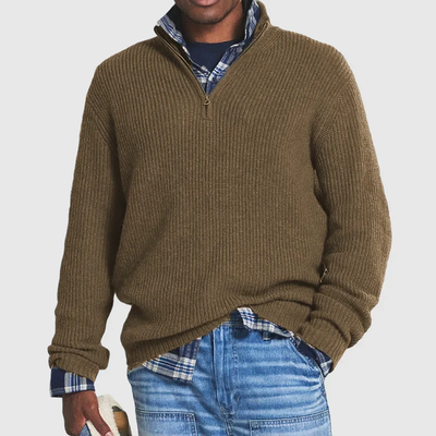 Business Casual Men's Zip Sweater