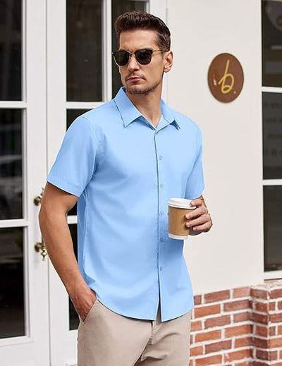 Men's Casual Short Sleeve Button-Down Shirt
