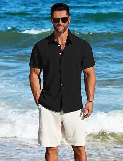 Men's Casual Short Sleeve Button-Down Shirt