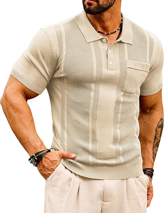 Men’s Classic Button-Up Knit Polo