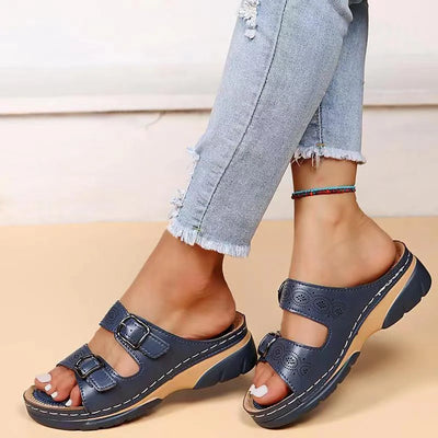 Women’s Open-Toe Sandals – Dual Buckle Design for a Relaxed Everyday Look