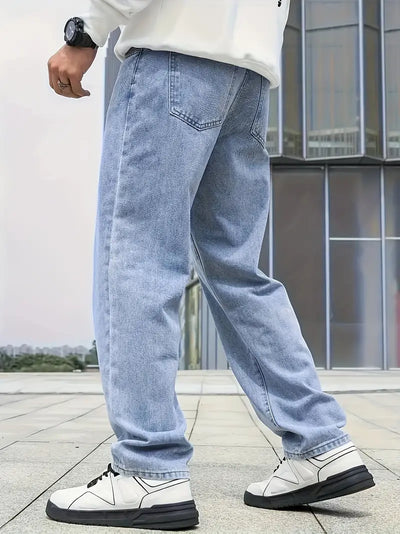 Vintage straight leg light washed men's jeans