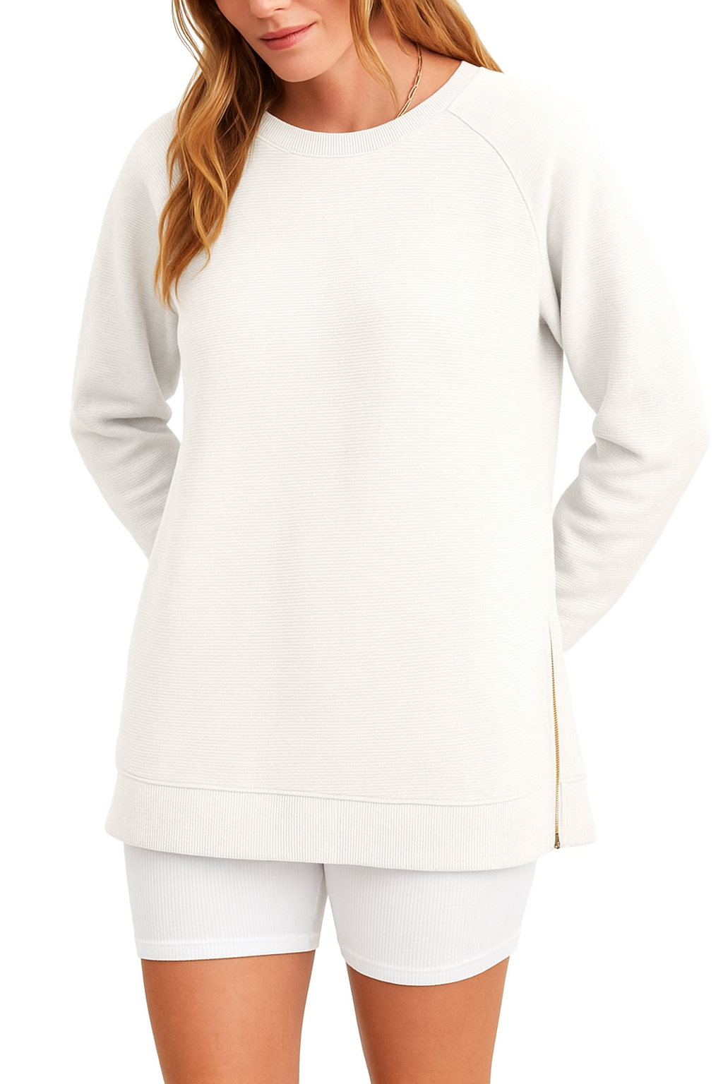Trendy Modern Style Sweater for Women with Side Zippers