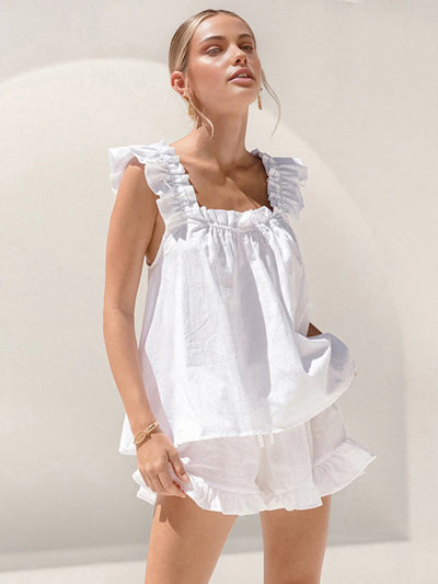 Women’s Ruffled Lounge Set – Relaxed Fit & Effortless Summer Style