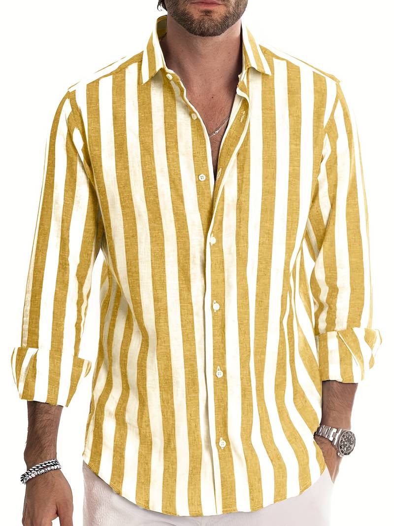 Striped Men's Long-Sleeve Shirt