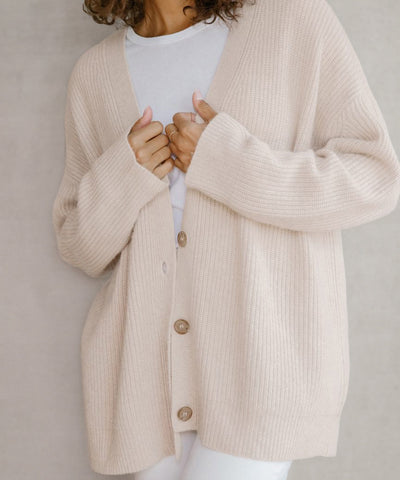 Elegant Cocoon Cashmere Cardigan for Ladies