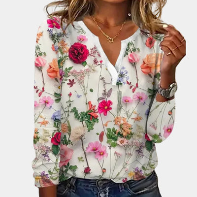 Women's Formal Longsleeve Floral Summer Blouse