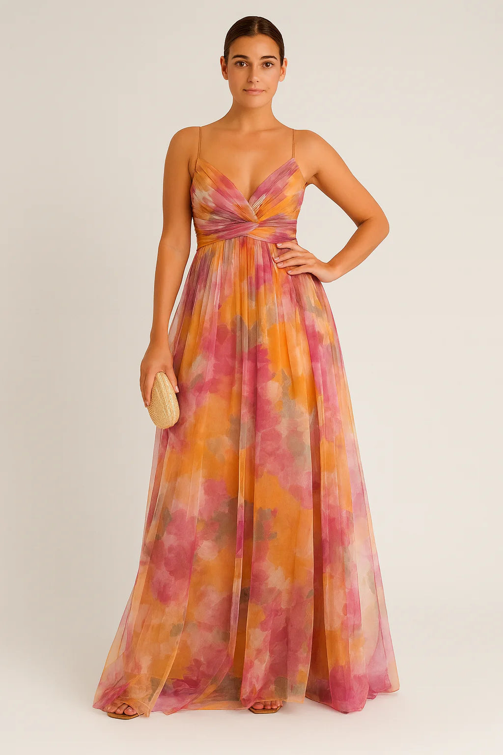 Women’s Floral Dress – Flowing Maxi Silhouette with Vibrant Floral Print