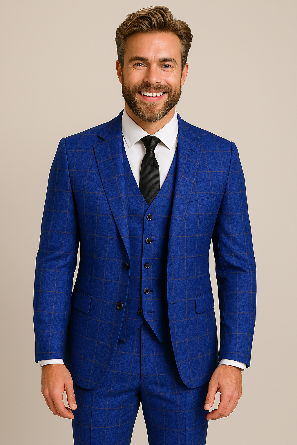 Elegant Peaky-Inspired 3-Piece Suit for Men