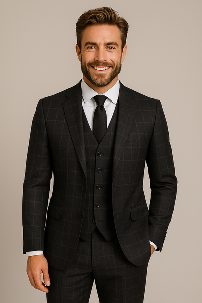 Elegant Peaky-Inspired 3-Piece Suit for Men