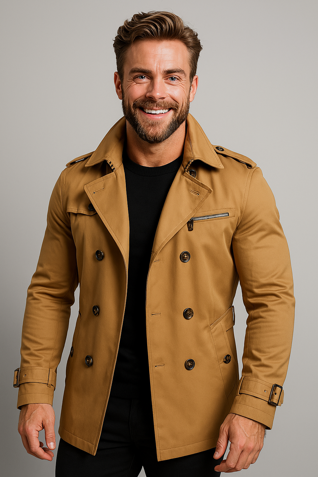 Men's Business Casual Trenchcoat