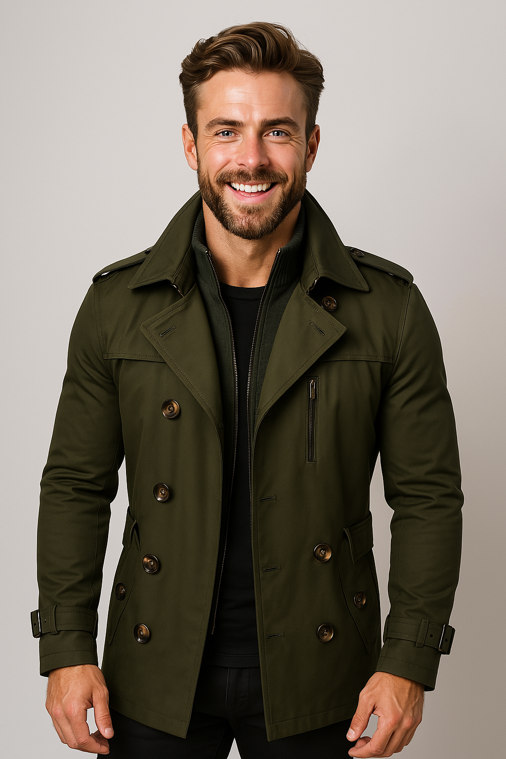 Men's Business Casual Trenchcoat